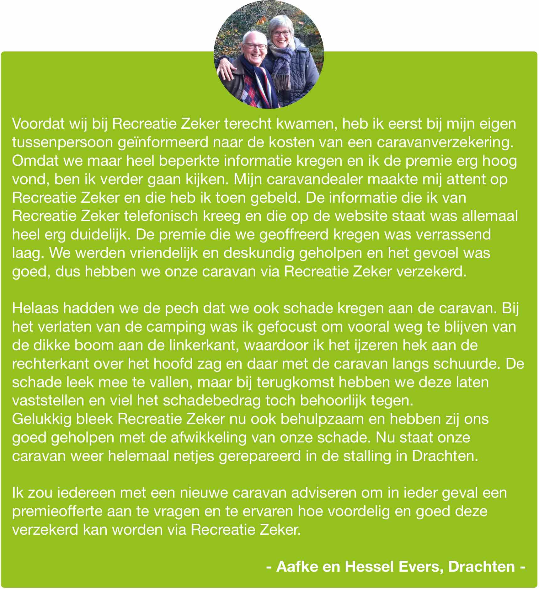 Testimonial Aafke en Hessel Evers